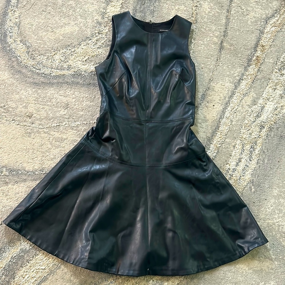 Black leather dress